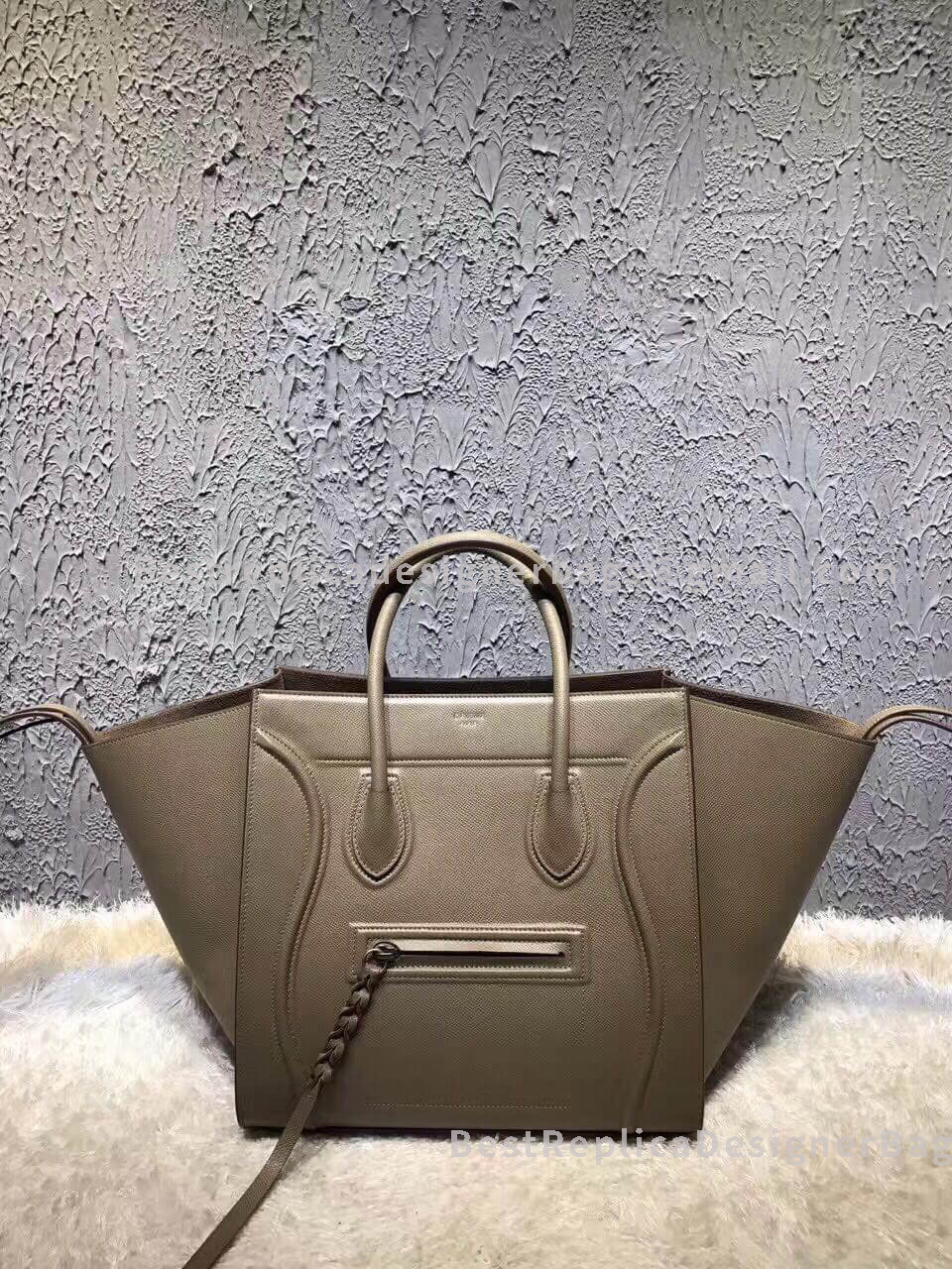 Celine Luggage Phantom Bag In Grey Epsom Leather